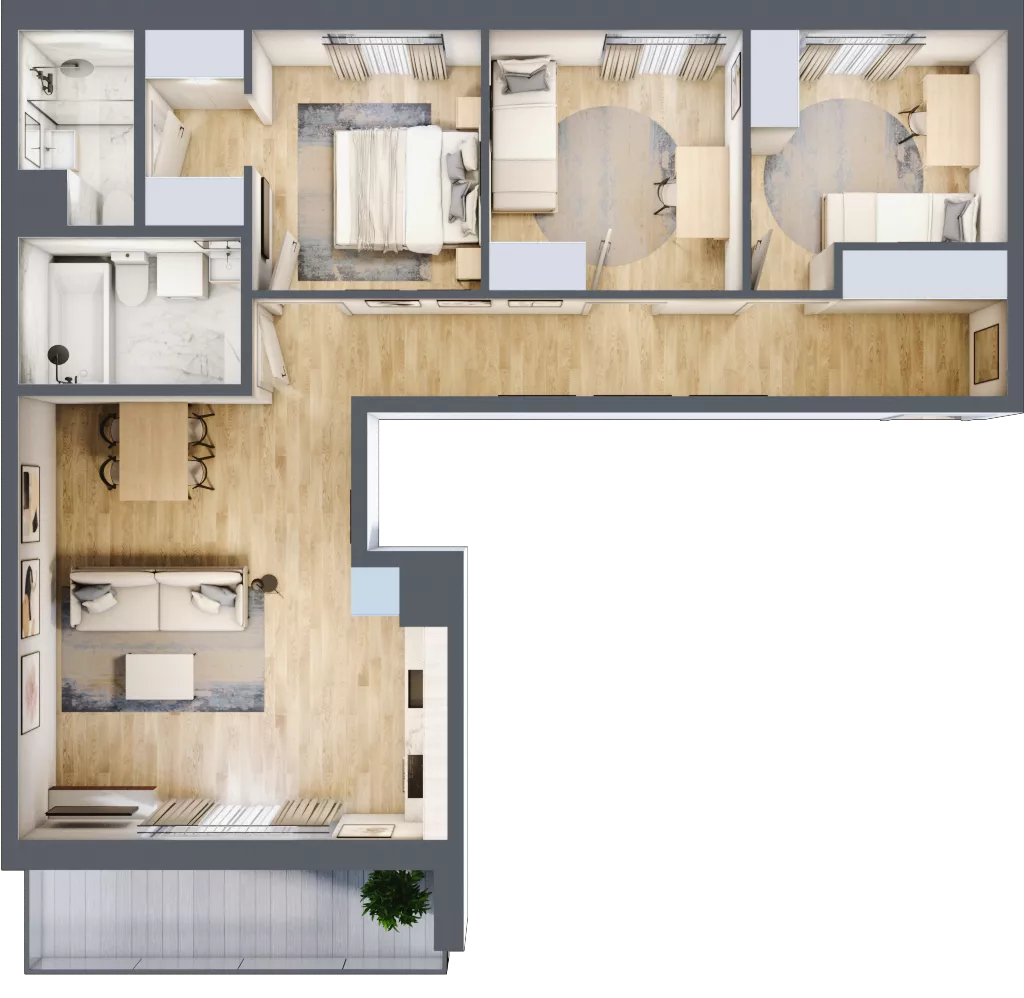 4 pokoje, mieszkanie 80,16 m², piętro 1, oferta nr D/90, Metro Zachód 8 bud. B i D, Warszawa, Bemowo, Chrzanów, ul. Szeligowska