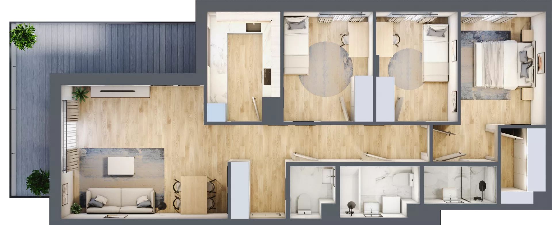 4 pokoje, mieszkanie 89,82 m², piętro 2, oferta nr D/59, Metro Zachód 8 bud. B i D, Warszawa, Bemowo, Chrzanów, ul. Szeligowska