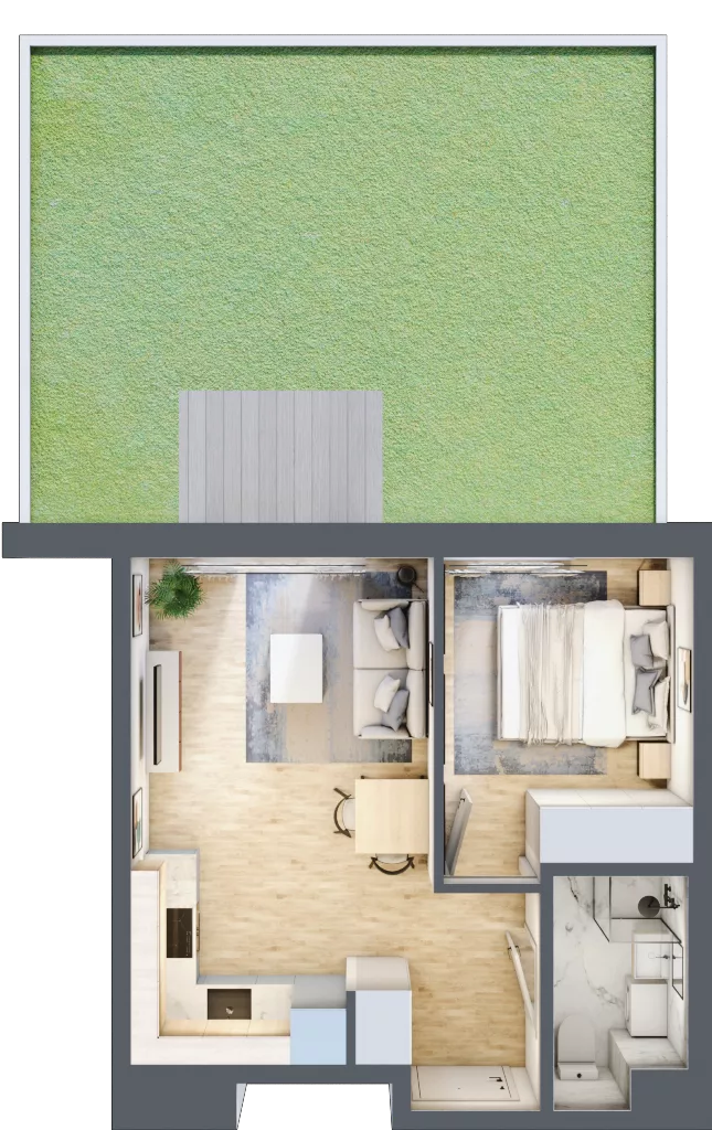2 pokoje, mieszkanie 33,20 m², parter, oferta nr D/38, Metro Zachód 8 bud. B i D, Warszawa, Bemowo, Chrzanów, ul. Szeligowska