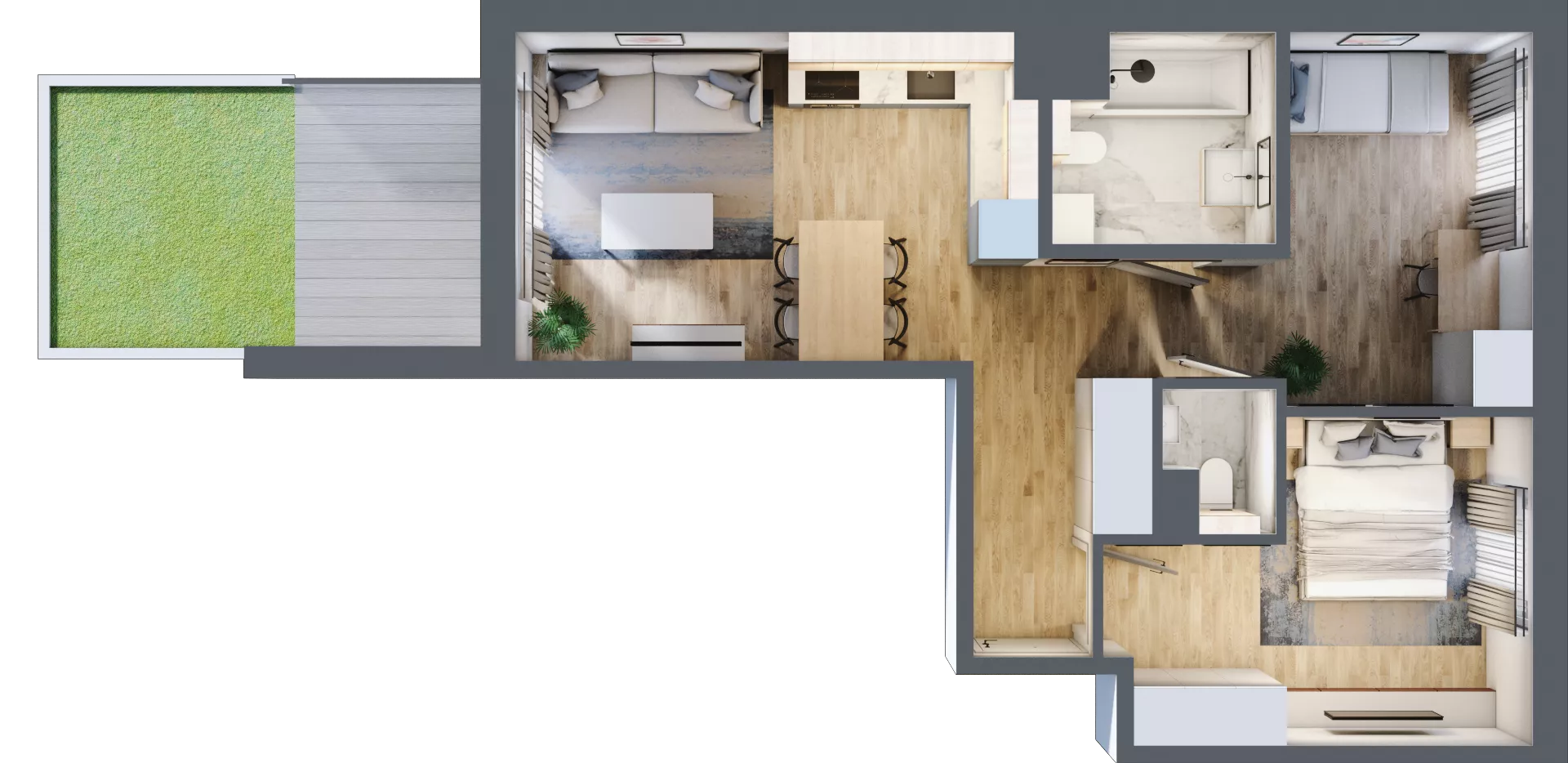 2 pokoje, mieszkanie 53,47 m², parter, oferta nr A/21, Osiedle Wilno 8, Warszawa, Targówek, Elsnerów, ul. Bukowiecka