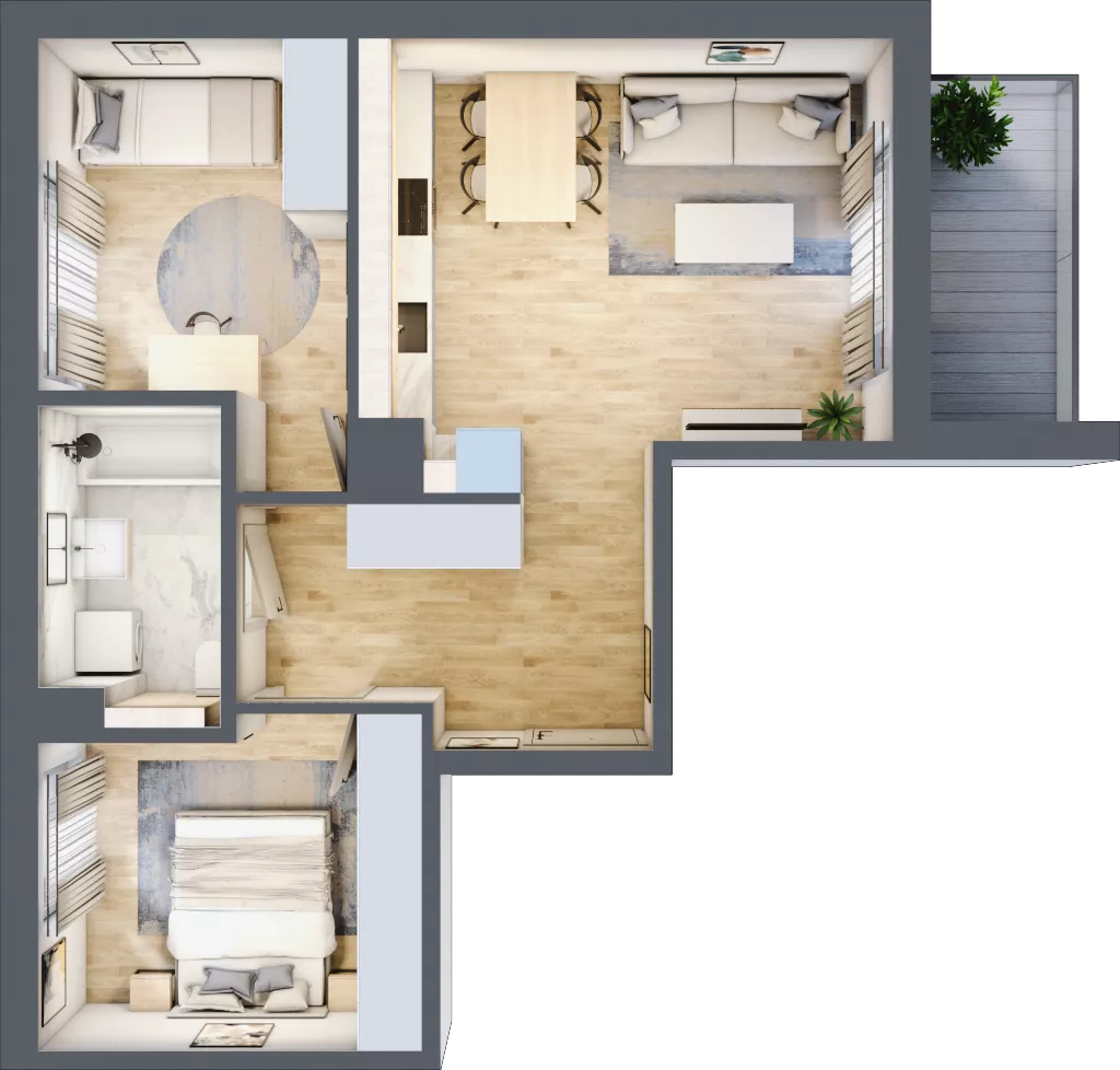3 pokoje, mieszkanie 53,92 m², piętro 3, oferta nr A/32, Osiedle Wilno 8, Warszawa, Targówek, Elsnerów, ul. Bukowiecka