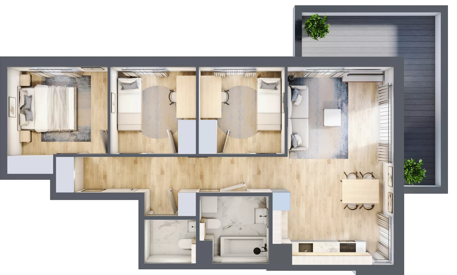4 pokoje, mieszkanie 74,51 m², piętro 4, oferta nr A/28, Osiedle Urbino 4, Warszawa, Włochy, Raków, ul. Szybka