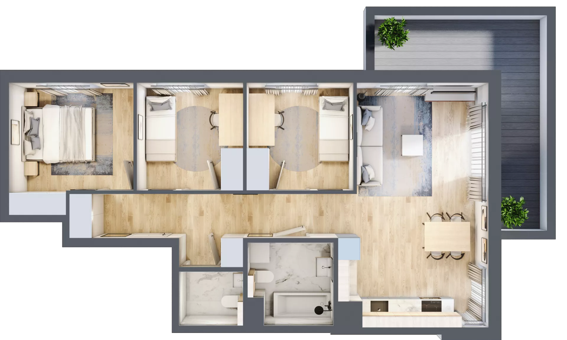 4 pokoje, mieszkanie 74,47 m², piętro 2, oferta nr A/16, Osiedle Urbino 4, Warszawa, Włochy, Raków, ul. Szybka