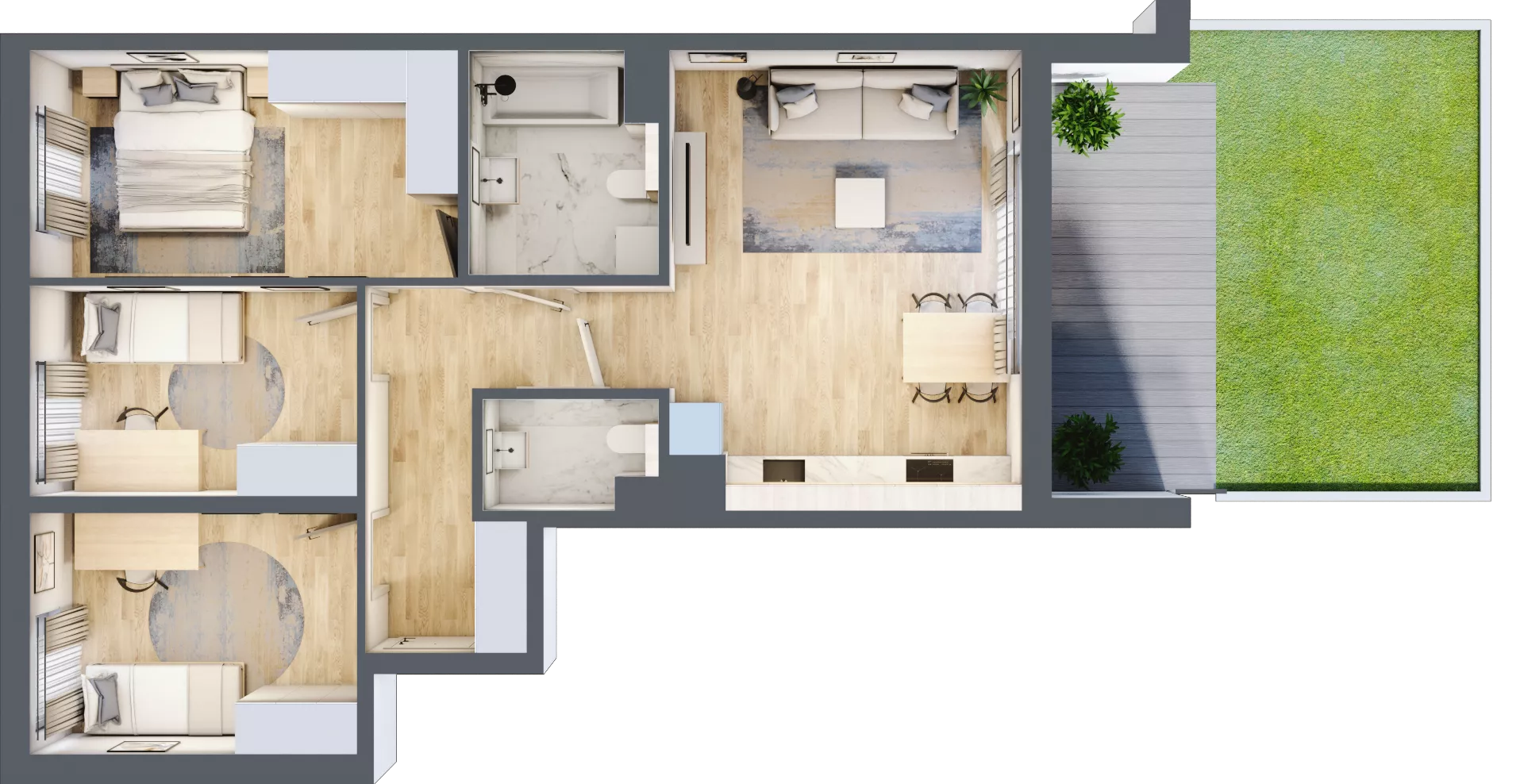 4 pokoje, mieszkanie 76,41 m², parter, oferta nr A/39, Osiedle Urbino 4, Warszawa, Włochy, Raków, ul. Szybka