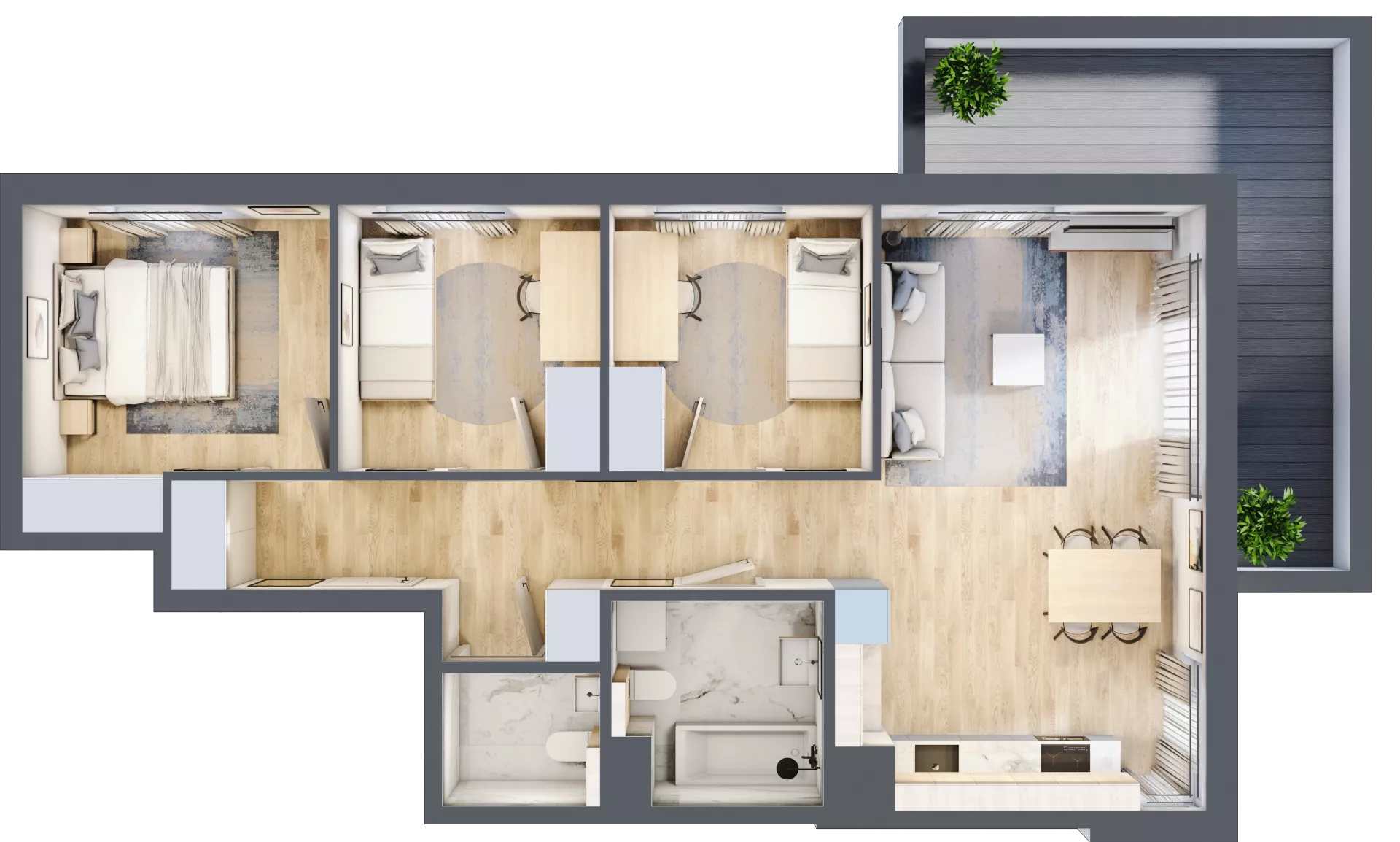 4 pokoje, mieszkanie 74,51 m², piętro 3, oferta nr A/22, Osiedle Urbino 4, Warszawa, Włochy, Raków, ul. Szybka