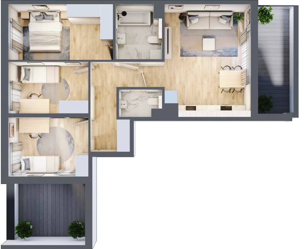 4 pokoje, mieszkanie 76,49 m², piętro 2, oferta nr A/49, Osiedle Urbino 4, Warszawa, Włochy, Raków, ul. Szybka