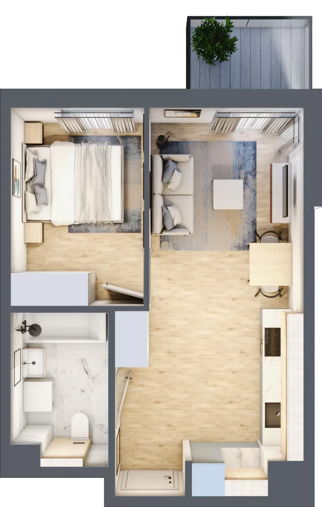 2 pokoje, mieszkanie 37,55 m², piętro 5, oferta nr A/33, Osiedle Urbino 4, Warszawa, Włochy, Raków, ul. Szybka