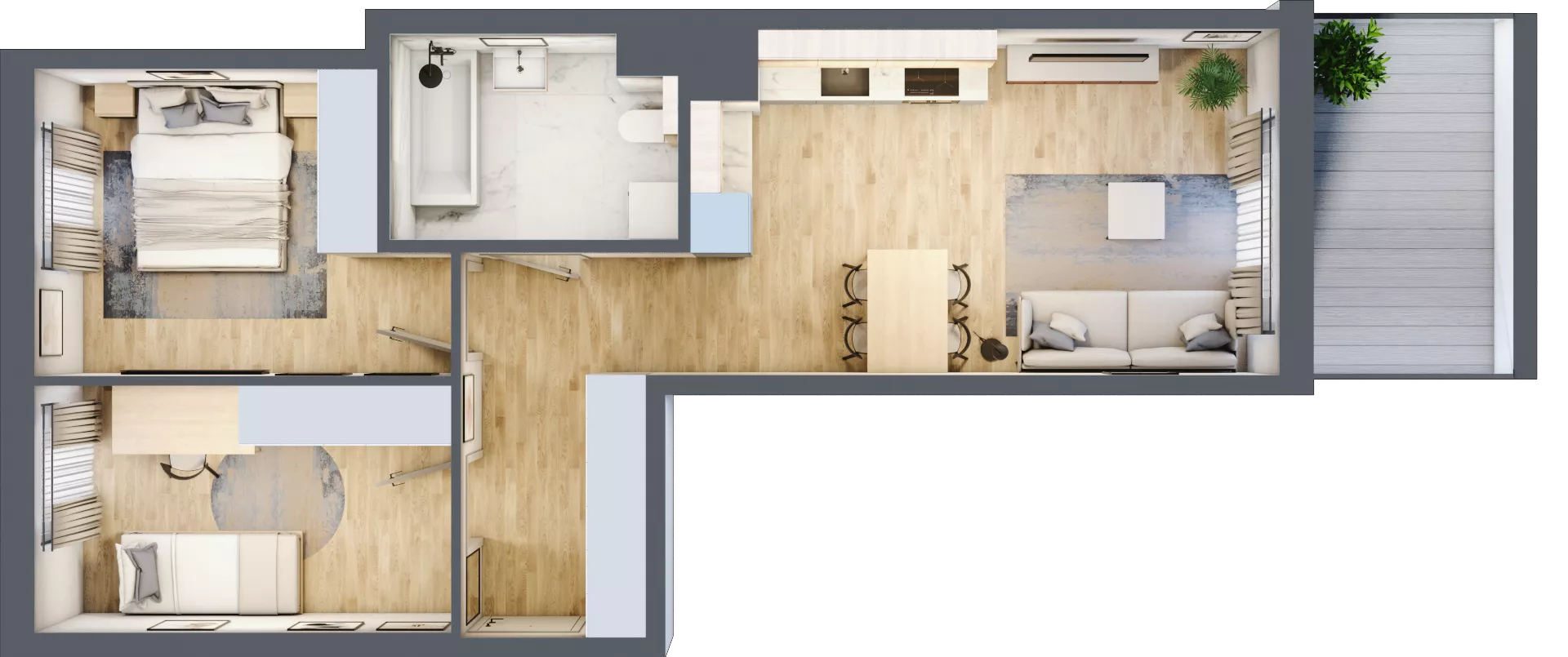 3 pokoje, mieszkanie 55,64 m², piętro 4, oferta nr B/56, Osiedle Urbino 4, Warszawa, Włochy, Raków, ul. Szybka