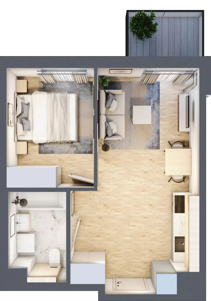 2 pokoje, mieszkanie 37,26 m², piętro 5, oferta nr B/35, Osiedle Urbino 4, Warszawa, Włochy, Raków, ul. Szybka