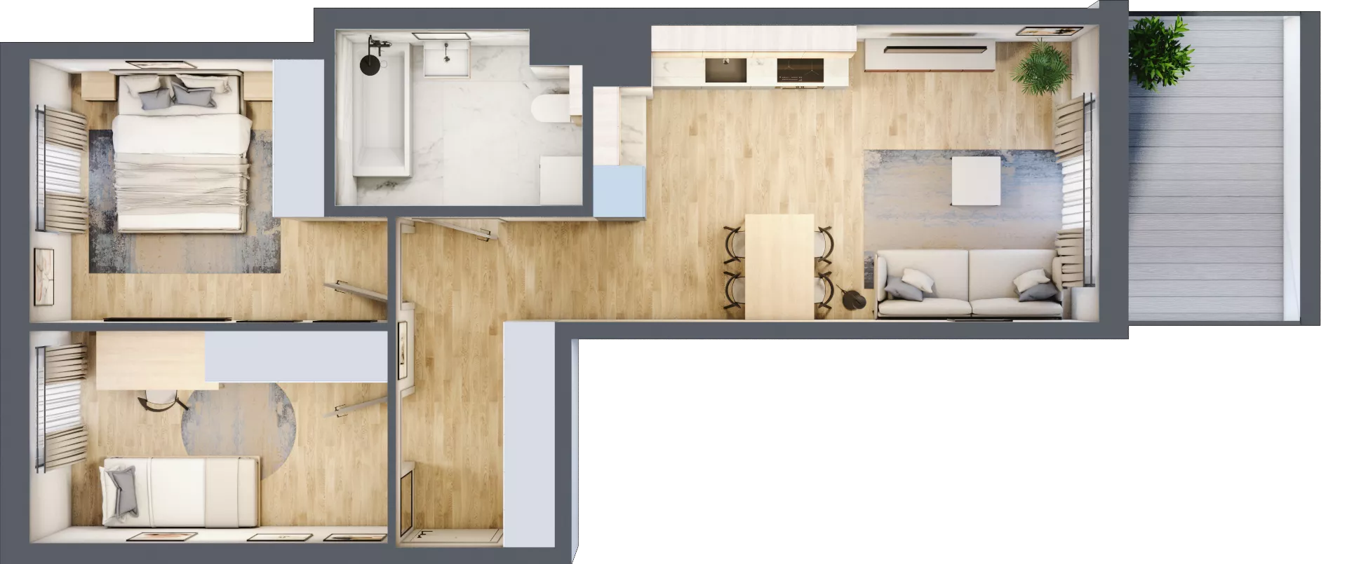 3 pokoje, mieszkanie 55,64 m², piętro 1, oferta nr B/44, Osiedle Urbino 4, Warszawa, Włochy, Raków, ul. Szybka