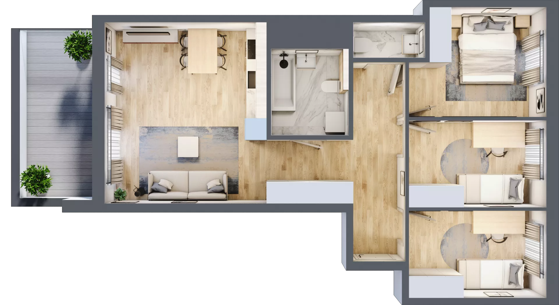 4 pokoje, mieszkanie 74,31 m², piętro 5, oferta nr B/31, Osiedle Urbino 4, Warszawa, Włochy, Raków, ul. Szybka