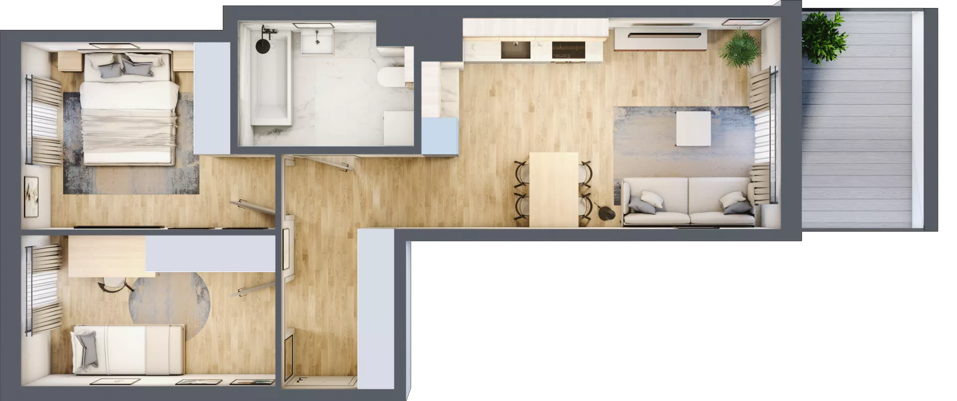 3 pokoje, mieszkanie 55,64 m², piętro 5, oferta nr B/60, Osiedle Urbino 4, Warszawa, Włochy, Raków, ul. Szybka
