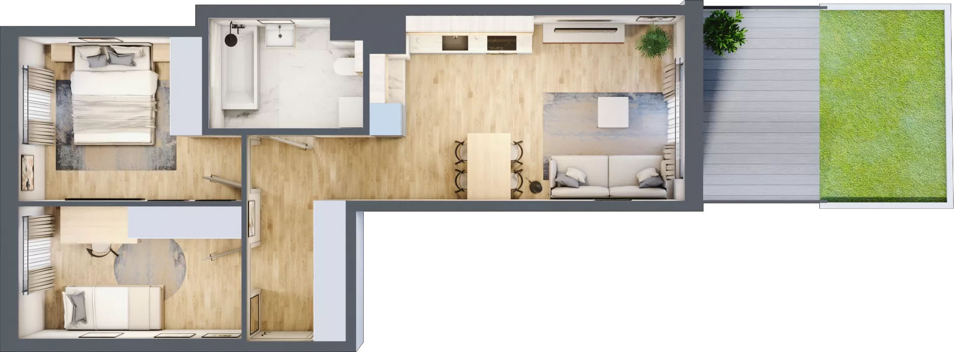 3 pokoje, mieszkanie 55,64 m², parter, oferta nr B/40, Osiedle Urbino 4, Warszawa, Włochy, Raków, ul. Szybka