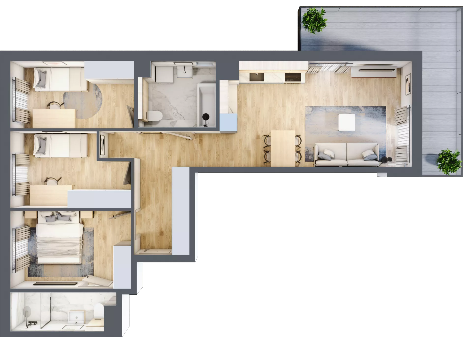 4 pokoje, mieszkanie 74,27 m², piętro 5, oferta nr B/36, Osiedle Urbino 4, Warszawa, Włochy, Raków, ul. Szybka