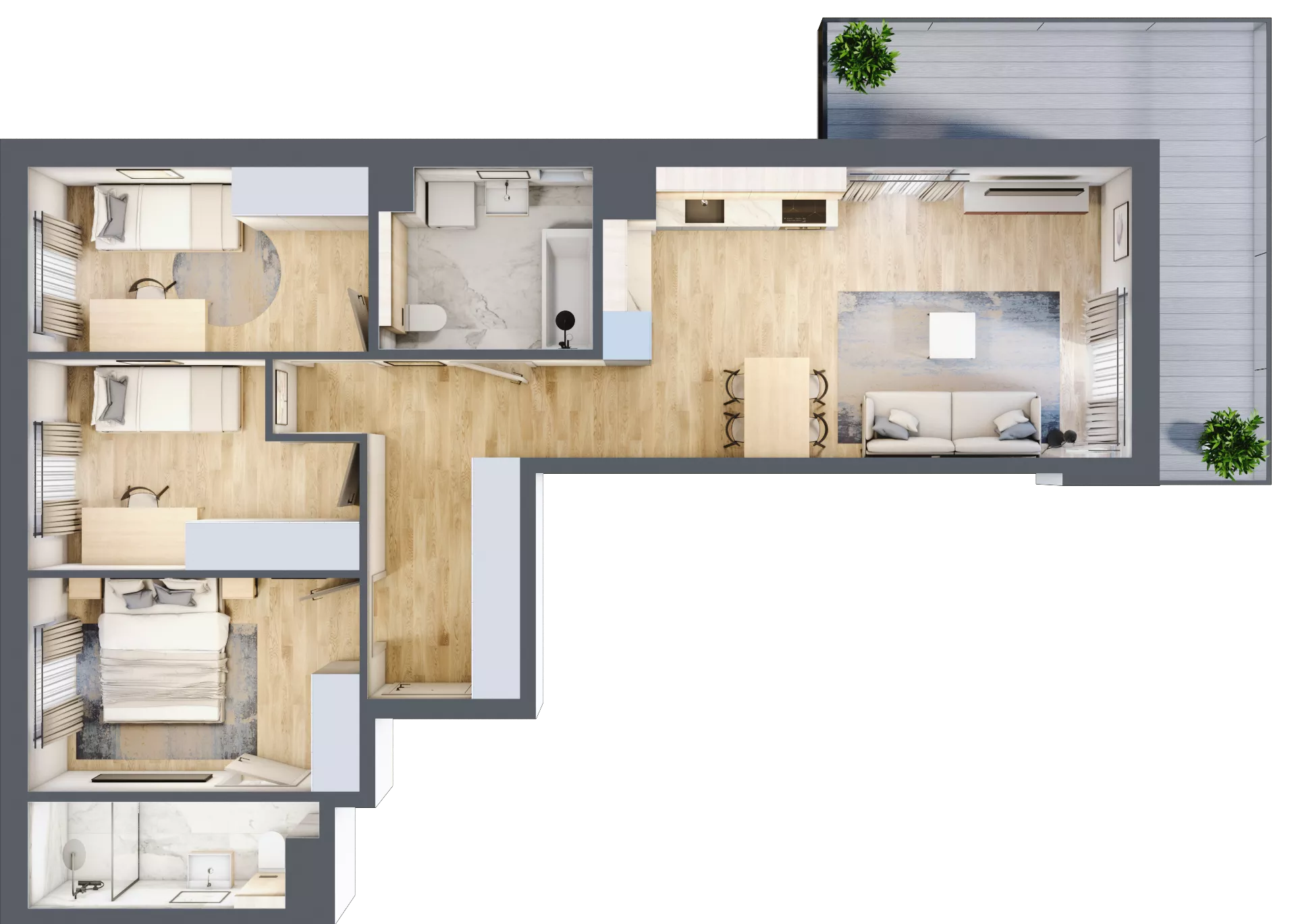 4 pokoje, mieszkanie 74,27 m², piętro 3, oferta nr B/24, Osiedle Urbino 4, Warszawa, Włochy, Raków, ul. Szybka