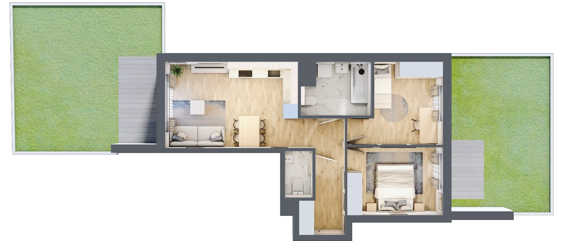 3 pokoje, mieszkanie 57,38 m², parter, oferta nr B/37, Osiedle Urbino 4, Warszawa, Włochy, Raków, ul. Szybka