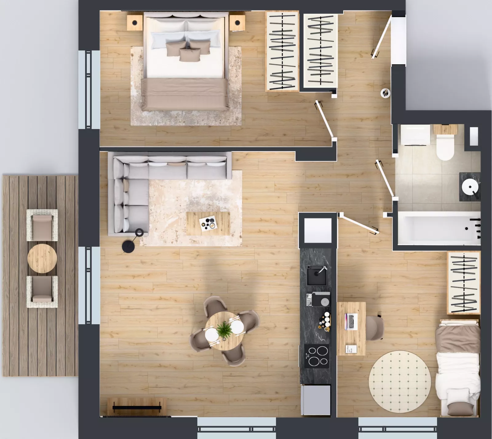 3 pokoje, mieszkanie 57,73 m², piętro 2, oferta nr E-103, Piastova Osada, Warszawa, Ursus, Gołąbki, ul. Henryka II Pobożnego