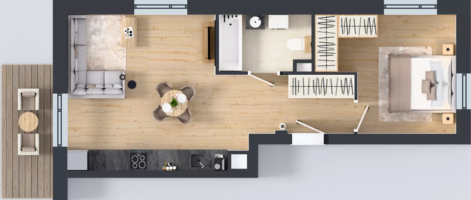 2 pokoje, mieszkanie 46,88 m², piętro 3, oferta nr D-22, Piastova Osada, Warszawa, Ursus, Gołąbki, ul. Henryka II Pobożnego