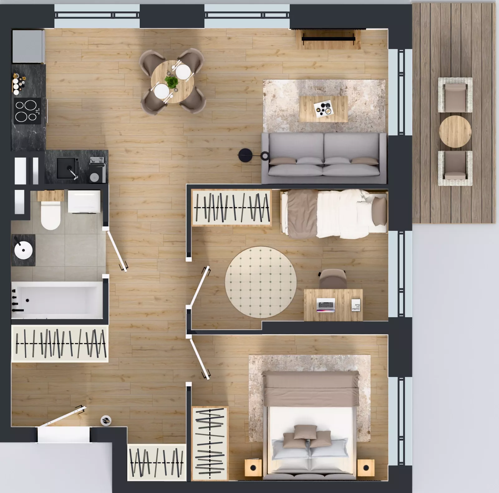3 pokoje, mieszkanie 54,10 m², piętro 1, oferta nr E-37, Piastova Osada, Warszawa, Ursus, Gołąbki, ul. Henryka II Pobożnego
