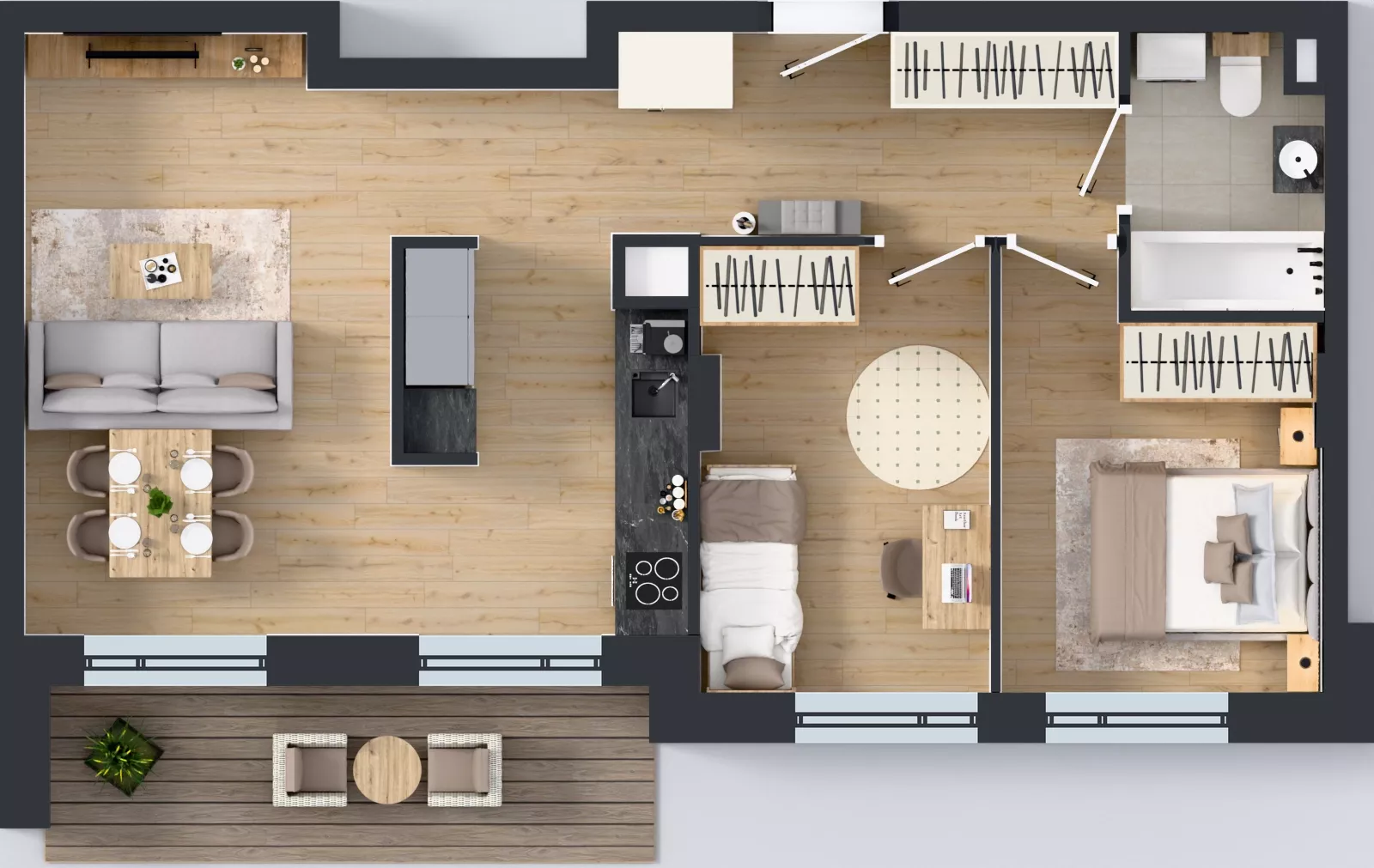 3 pokoje, mieszkanie 59,33 m², piętro 3, oferta nr E-63, Piastova Osada, Warszawa, Ursus, Gołąbki, ul. Henryka II Pobożnego