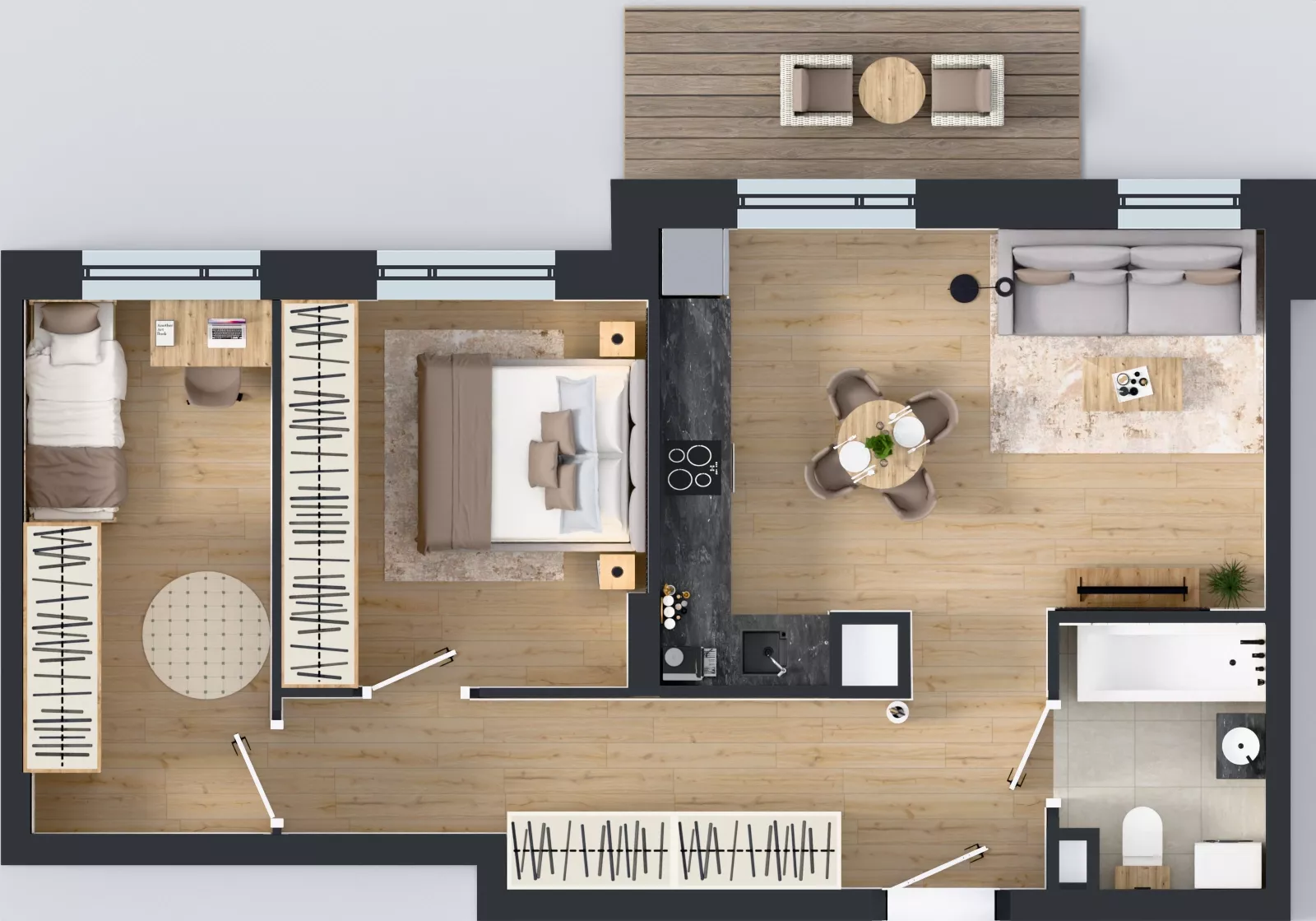 3 pokoje, mieszkanie 58,04 m², piętro 2, oferta nr E-95, Piastova Osada, Warszawa, Ursus, Gołąbki, ul. Henryka II Pobożnego