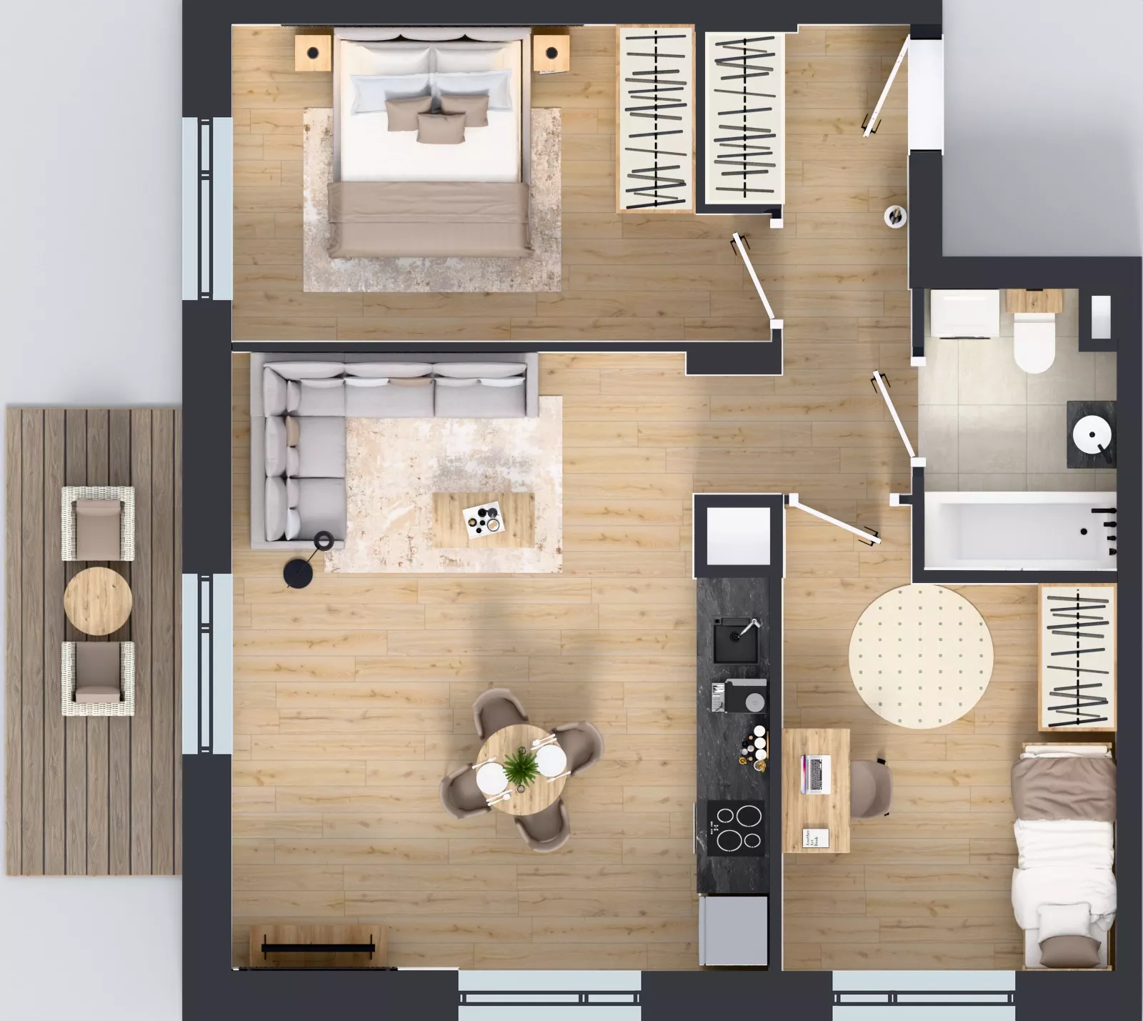3 pokoje, mieszkanie 57,73 m², piętro 3, oferta nr E-114, Piastova Osada, Warszawa, Ursus, Gołąbki, ul. Henryka II Pobożnego