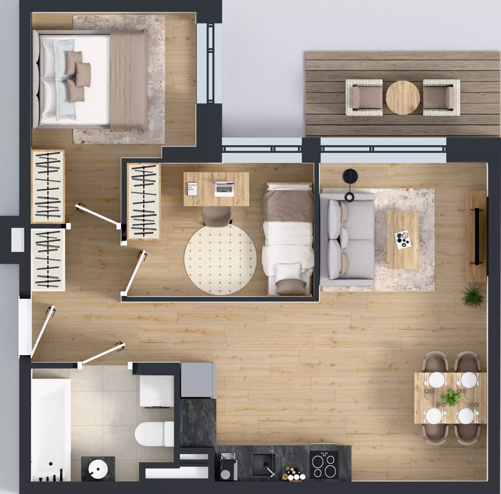3 pokoje, mieszkanie 50,37 m², piętro 1, oferta nr A/103, Olchowy Park 3, Warszawa, Białołęka, Kobiałka, ul. Marii Callas 20, 20A