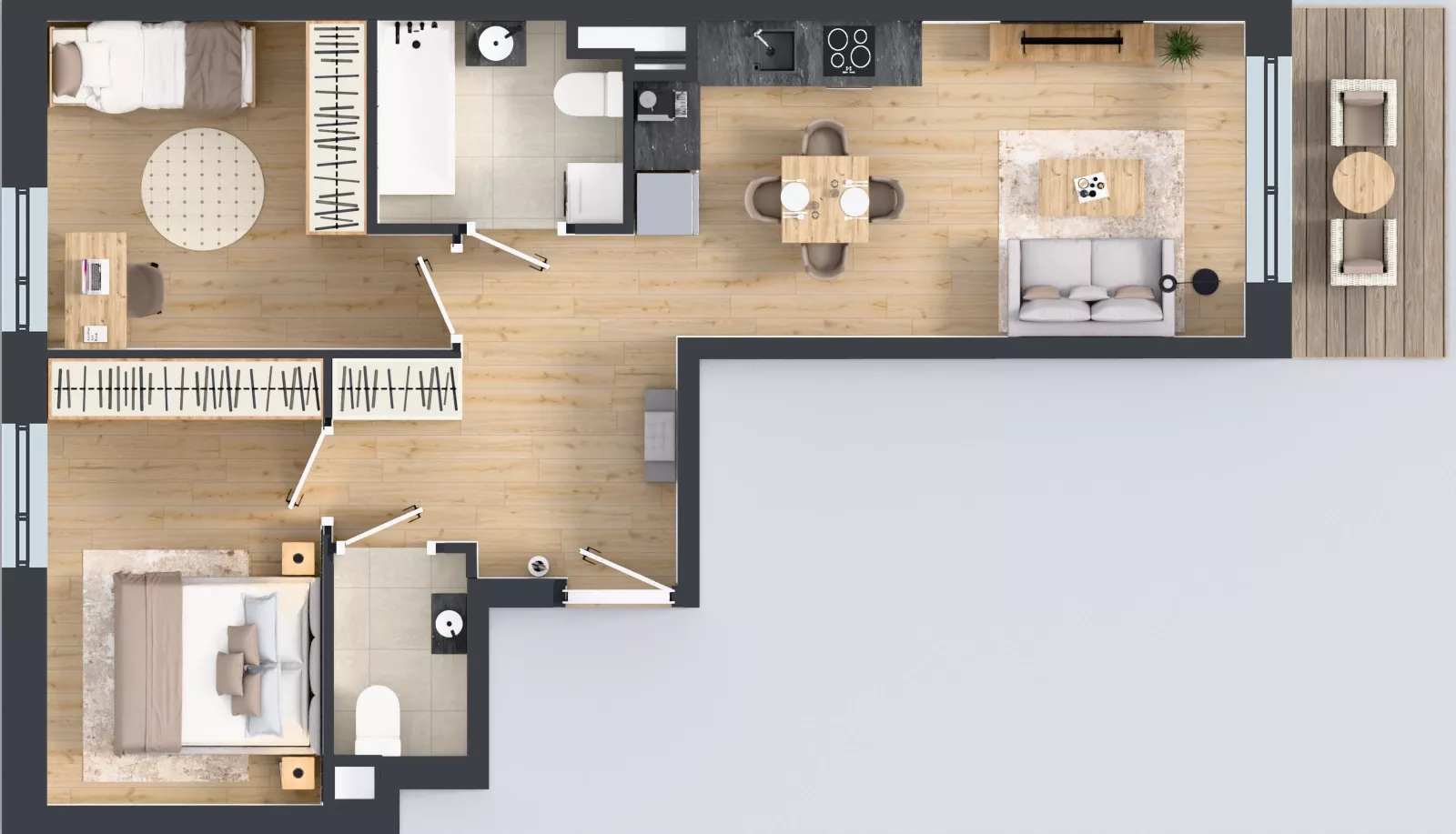 3 pokoje, mieszkanie 56,78 m², piętro 1, oferta nr A/114, Olchowy Park 3, Warszawa, Białołęka, Kobiałka, ul. Marii Callas 20, 20A