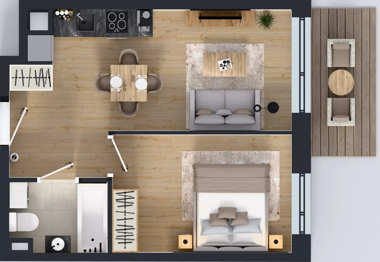 2 pokoje, mieszkanie 34,76 m², piętro 1, oferta nr A/134, Olchowy Park 3, Warszawa, Białołęka, Kobiałka, ul. Marii Callas 20, 20A