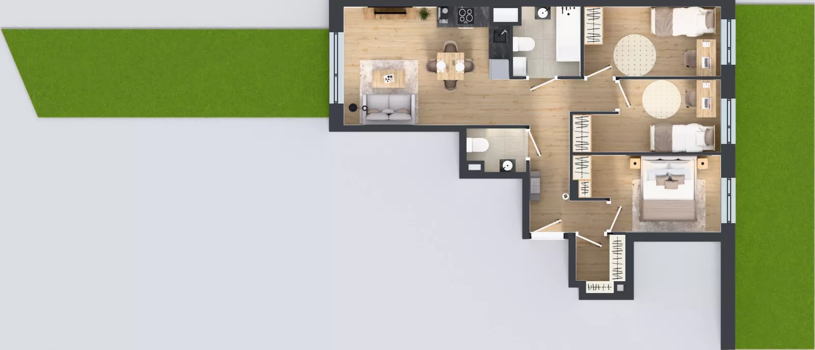 4 pokoje, mieszkanie 64,58 m², parter, oferta nr B/4, Olchowy Park 3, Warszawa, Białołęka, Kobiałka, ul. Marii Callas 20, 20A
