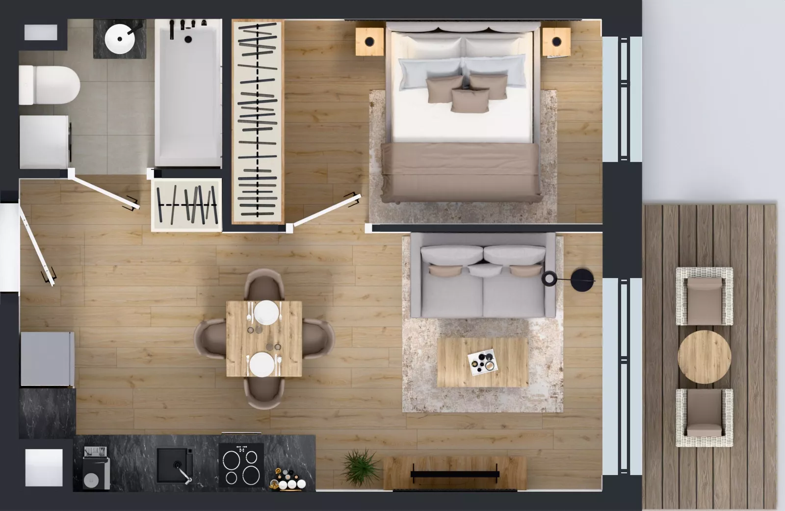 2 pokoje, mieszkanie 33,21 m², piętro 1, oferta nr A/133, Olchowy Park 3, Warszawa, Białołęka, Kobiałka, ul. Marii Callas 20, 20A