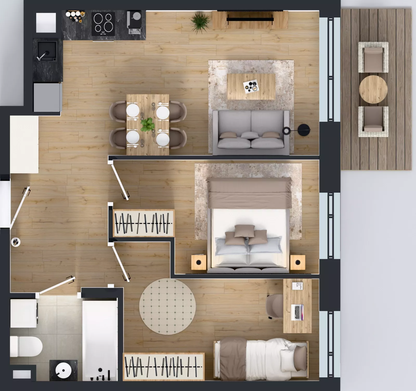 3 pokoje, mieszkanie 48,07 m², piętro 1, oferta nr A/135, Olchowy Park 3, Warszawa, Białołęka, Kobiałka, ul. Marii Callas 20, 20A