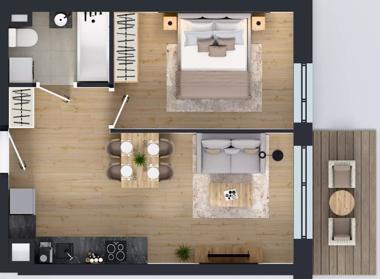 2 pokoje, mieszkanie 38,83 m², piętro 2, oferta nr B/61, Olchowy Park 3, Warszawa, Białołęka, Kobiałka, ul. Marii Callas 20, 20A