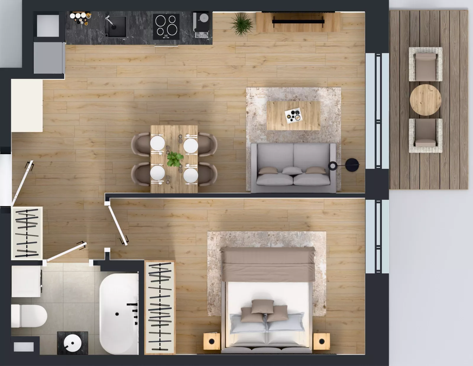 2 pokoje, mieszkanie 41,92 m², piętro 2, oferta nr B/63, Olchowy Park 3, Warszawa, Białołęka, Kobiałka, ul. Marii Callas 20, 20A