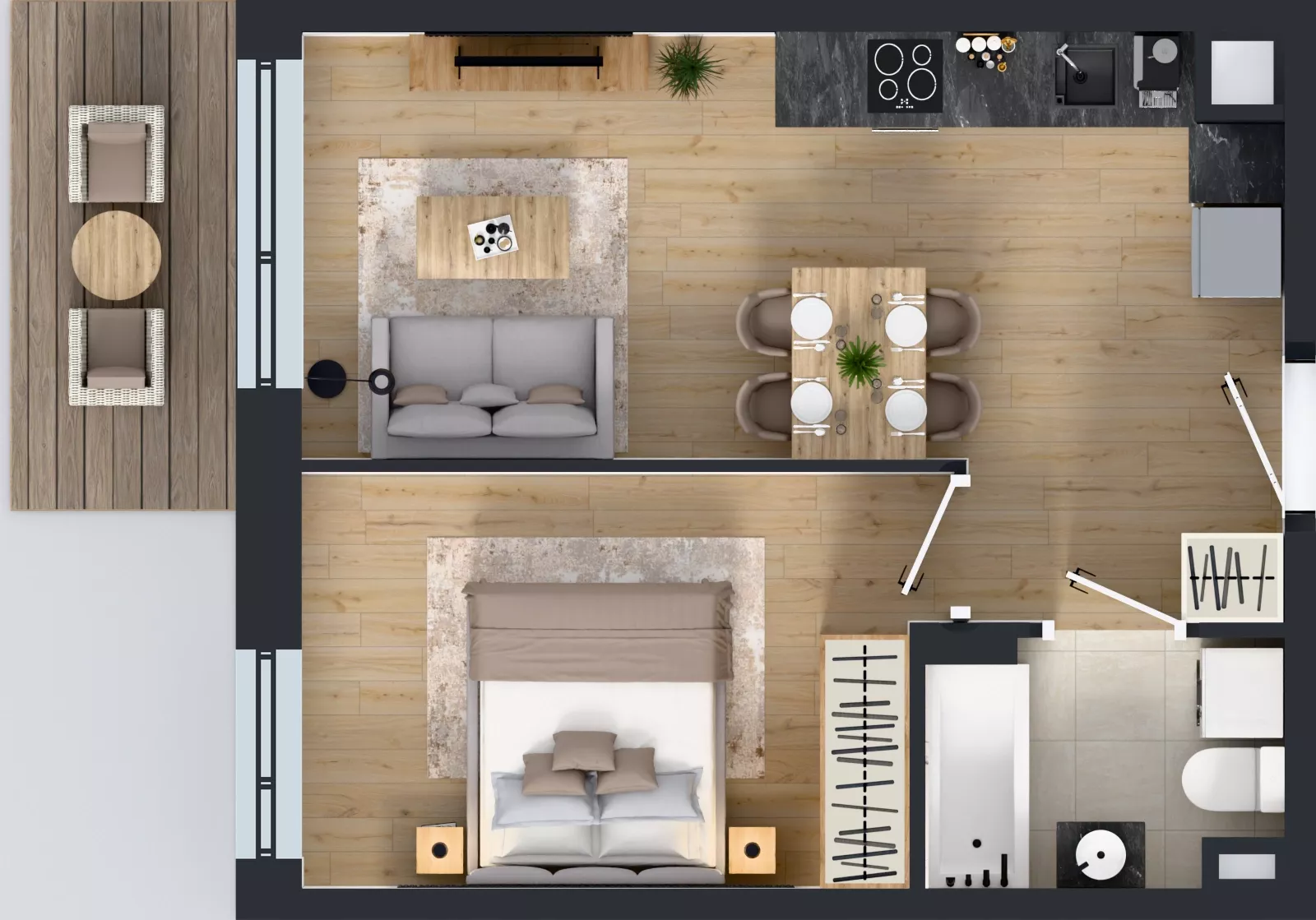 2 pokoje, mieszkanie 36,26 m², piętro 2, oferta nr B/68, Olchowy Park 3, Warszawa, Białołęka, Kobiałka, ul. Marii Callas 20, 20A