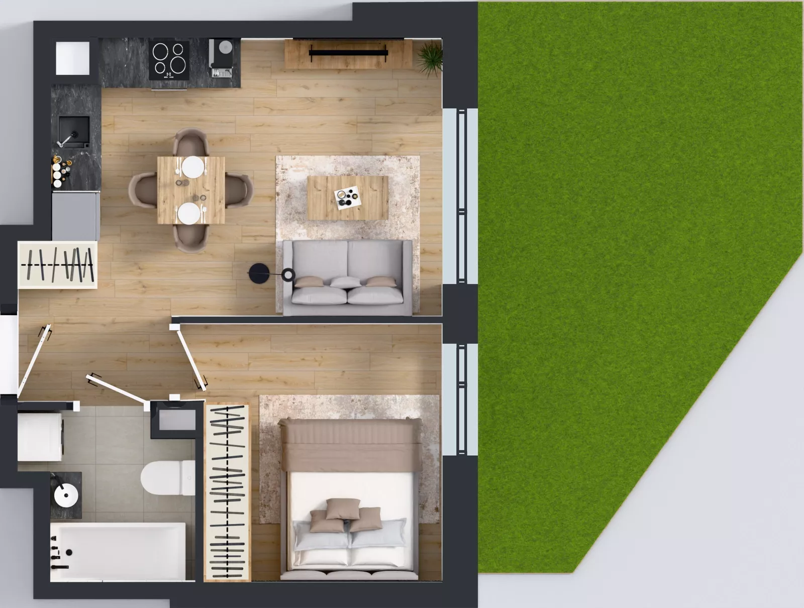 2 pokoje, mieszkanie 33,48 m², parter, oferta nr A/88, Olchowy Park 3, Warszawa, Białołęka, Kobiałka, ul. Marii Callas 20, 20A