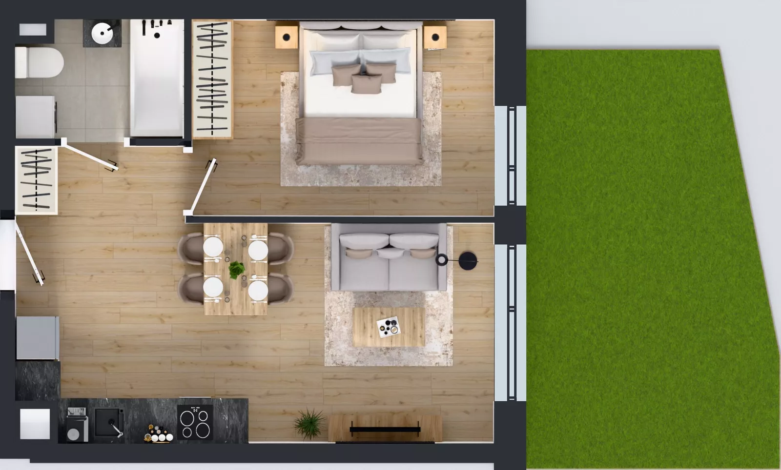 2 pokoje, mieszkanie 38,83 m², parter, oferta nr B/39, Olchowy Park 3, Warszawa, Białołęka, Kobiałka, ul. Marii Callas 20, 20A