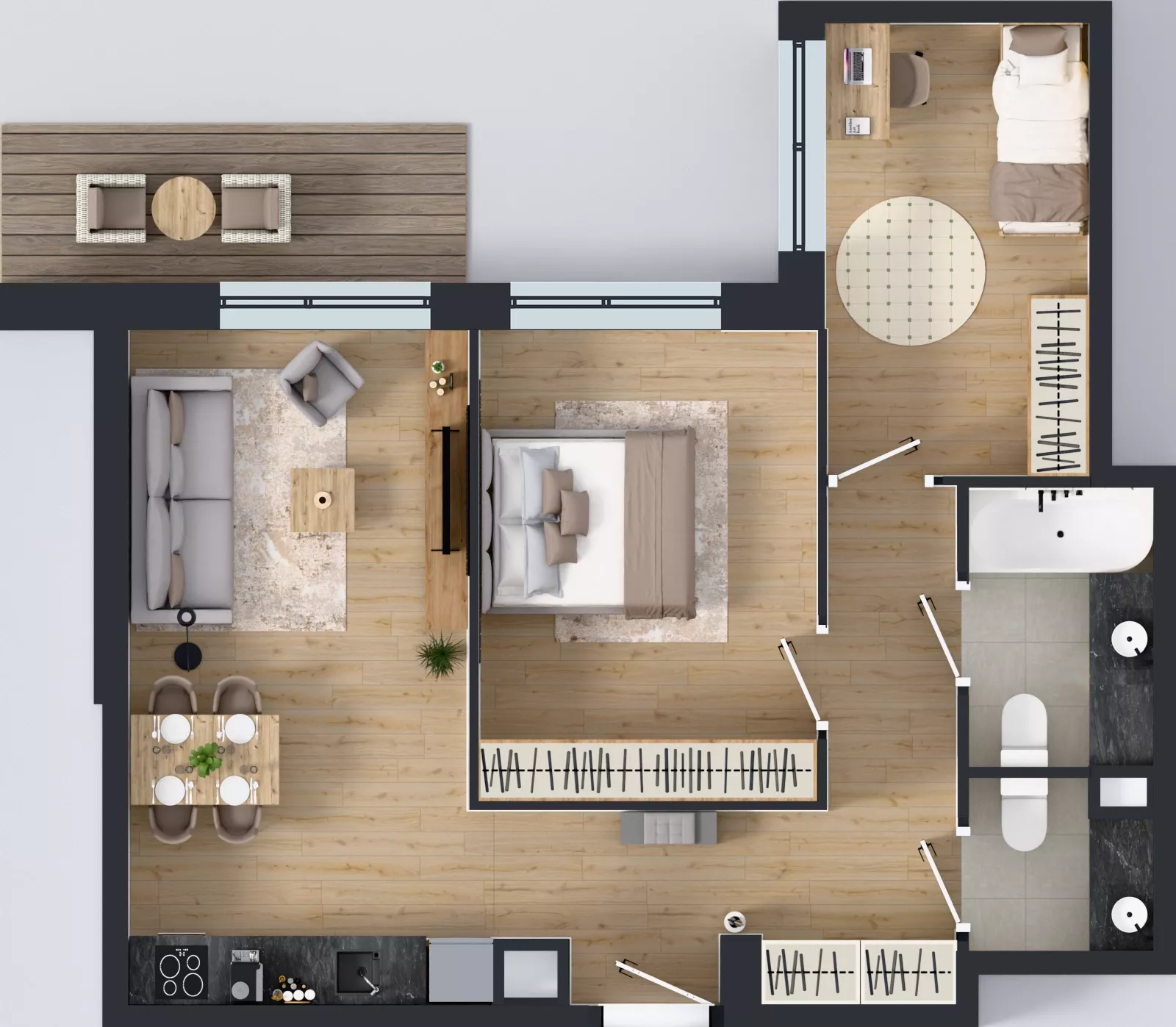 3 pokoje, mieszkanie 63,24 m², piętro 4, oferta nr III/117, Neo Nova Ochota 3, Warszawa, Włochy, Raków, ul. Wojciecha Opackiego 4A