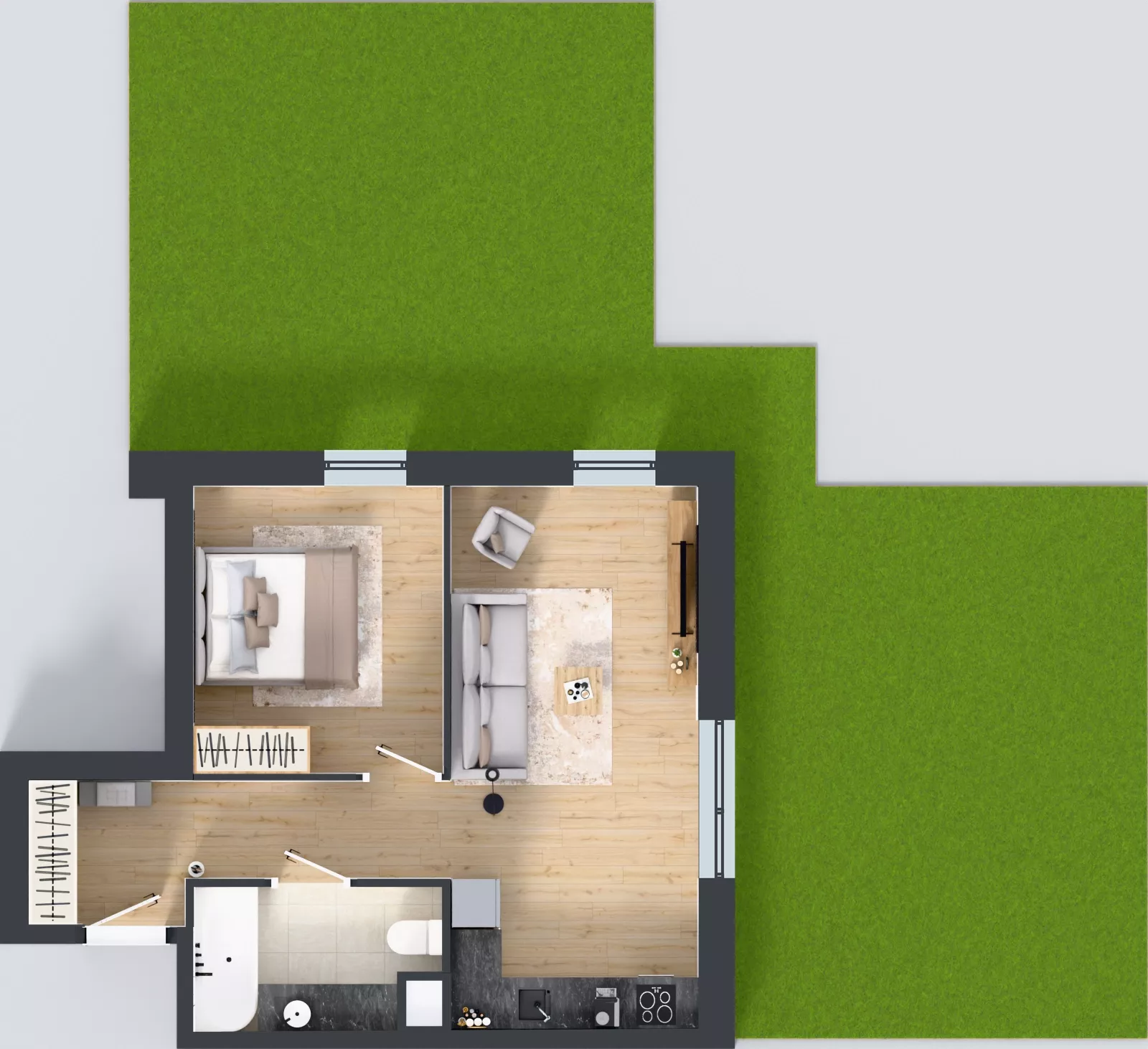 2 pokoje, mieszkanie 45,15 m², parter, oferta nr III/68, Neo Nova Ochota 3, Warszawa, Włochy, Raków, ul. Wojciecha Opackiego 4A