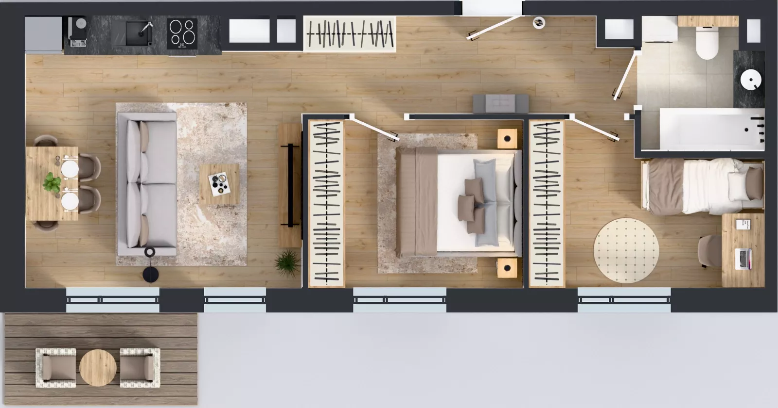 3 pokoje, mieszkanie 50,07 m², piętro 4, oferta nr 26, MISTA Kraków, Kraków, Mistrzejowice, ul. Mistrzejowicka