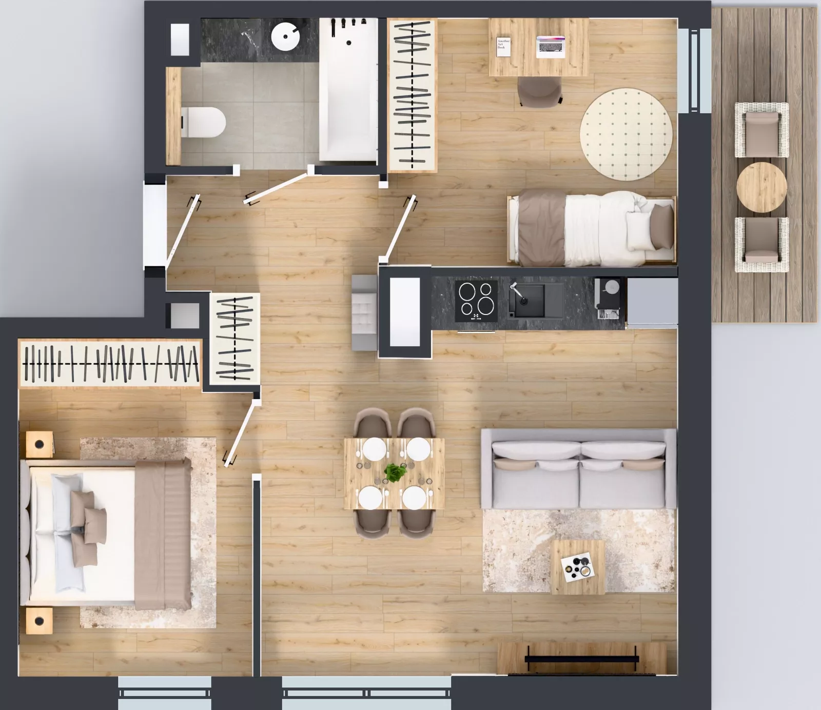 3 pokoje, mieszkanie 52,02 m², piętro 1, oferta nr 3, MISTA Kraków, Kraków, Mistrzejowice, ul. Mistrzejowicka