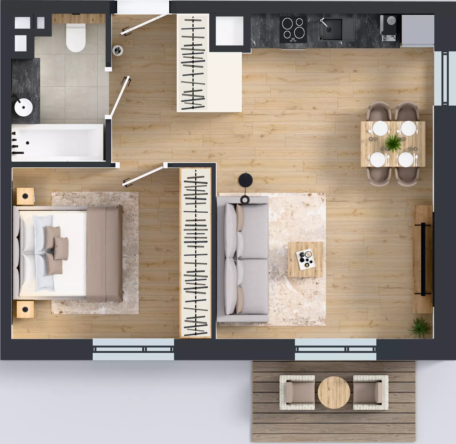 2 pokoje, mieszkanie 45,01 m², piętro 5, oferta nr 31, MISTA Kraków, Kraków, Mistrzejowice, ul. Mistrzejowicka