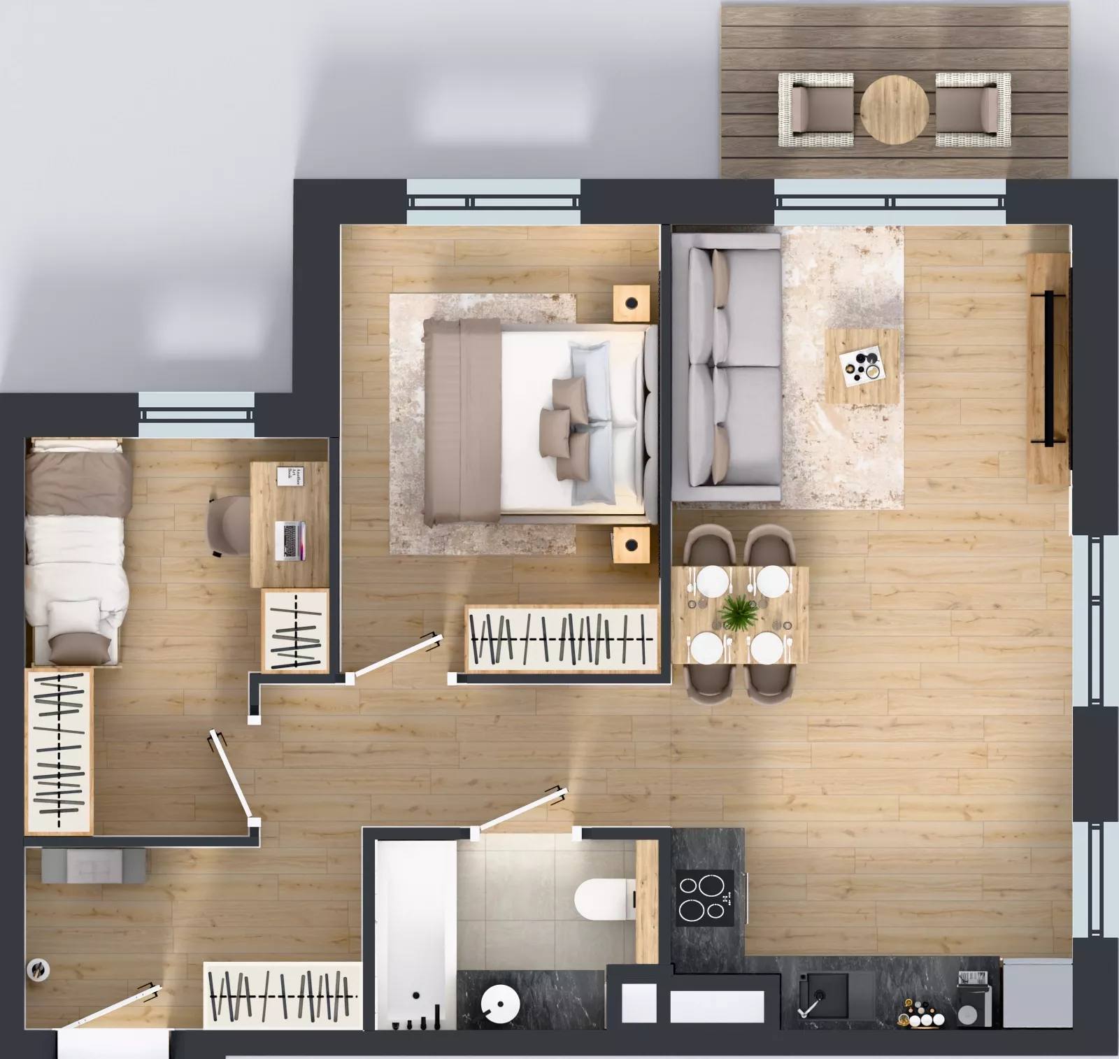 3 pokoje, mieszkanie 55,88 m², piętro 6, oferta nr 41, MISTA Kraków, Kraków, Mistrzejowice, ul. Mistrzejowicka