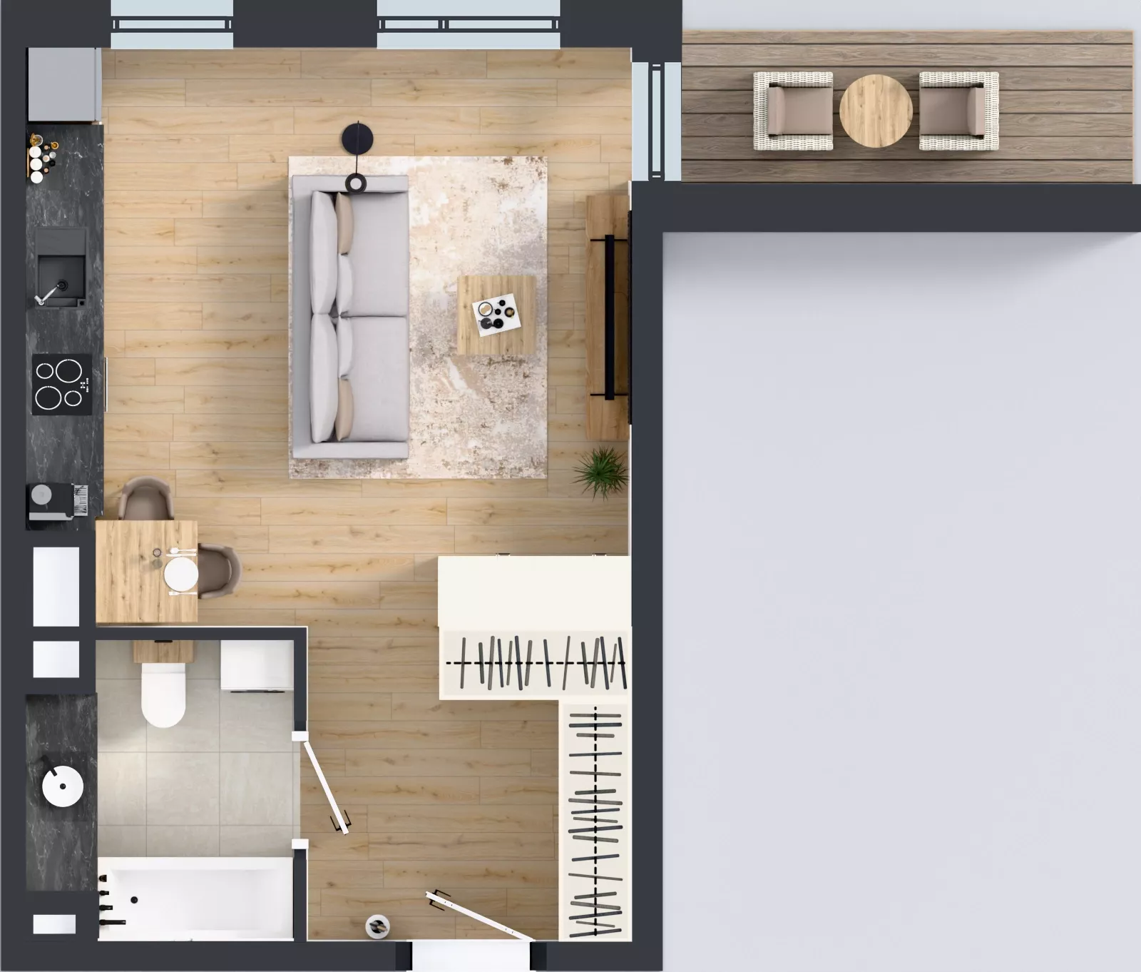 1 pokój, mieszkanie 34,99 m², piętro 6, oferta nr 42, MISTA Kraków, Kraków, Mistrzejowice, ul. Mistrzejowicka
