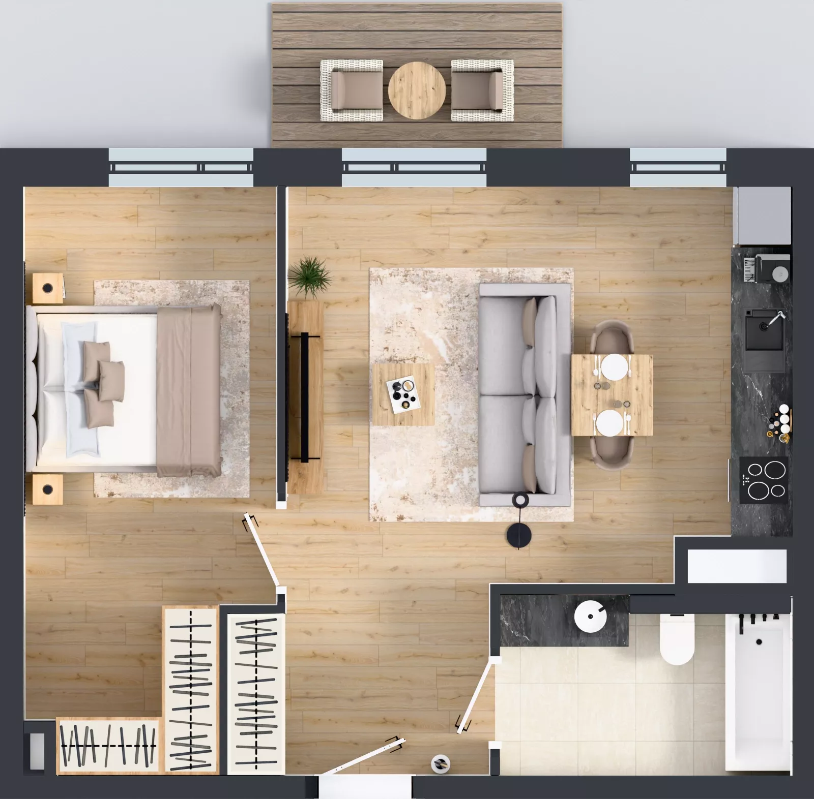 2 pokoje, mieszkanie 47,05 m², piętro 3, oferta nr 70, MISTA Kraków, Kraków, Mistrzejowice, ul. Mistrzejowicka