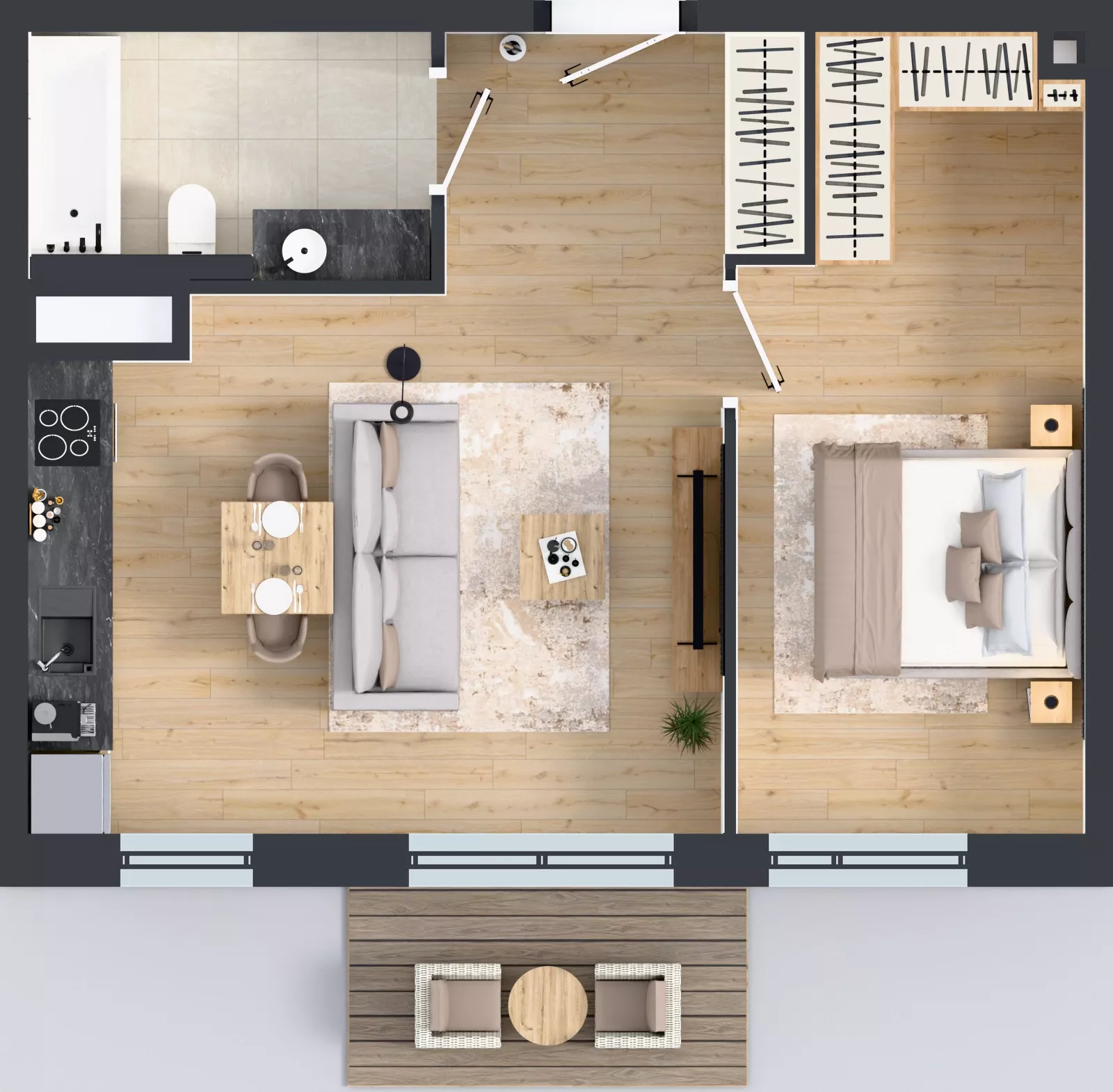 2 pokoje, mieszkanie 46,66 m², piętro 3, oferta nr 73, MISTA Kraków, Kraków, Mistrzejowice, ul. Mistrzejowicka