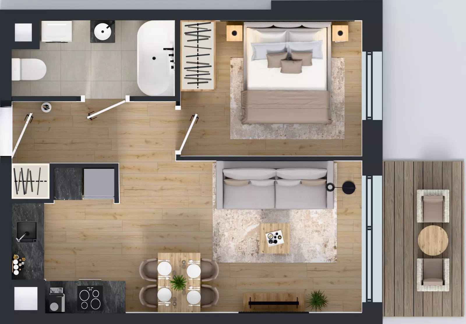 2 pokoje, mieszkanie 38,26 m², piętro 2, oferta nr II/29, Miasteczko Nova Fala 2, Gdynia, Cisowa, ul. Morska 254-262