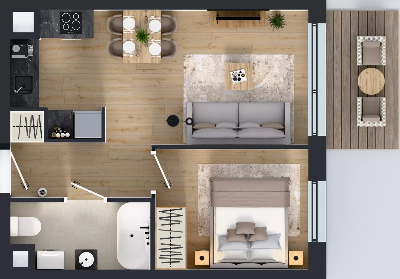 2 pokoje, mieszkanie 36,54 m², piętro 2, oferta nr II/221, Miasteczko Nova Fala 2, Gdynia, Cisowa, ul. Morska 254-262