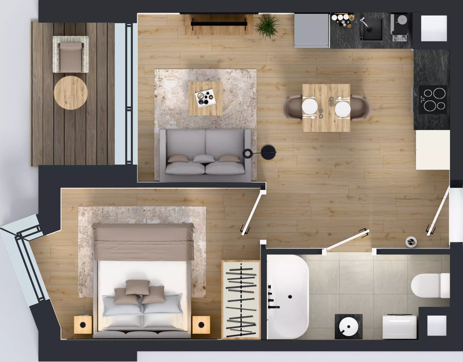 2 pokoje, mieszkanie 34,66 m², piętro 4, oferta nr II/244, Miasteczko Nova Fala 2, Gdynia, Cisowa, ul. Morska 254-262