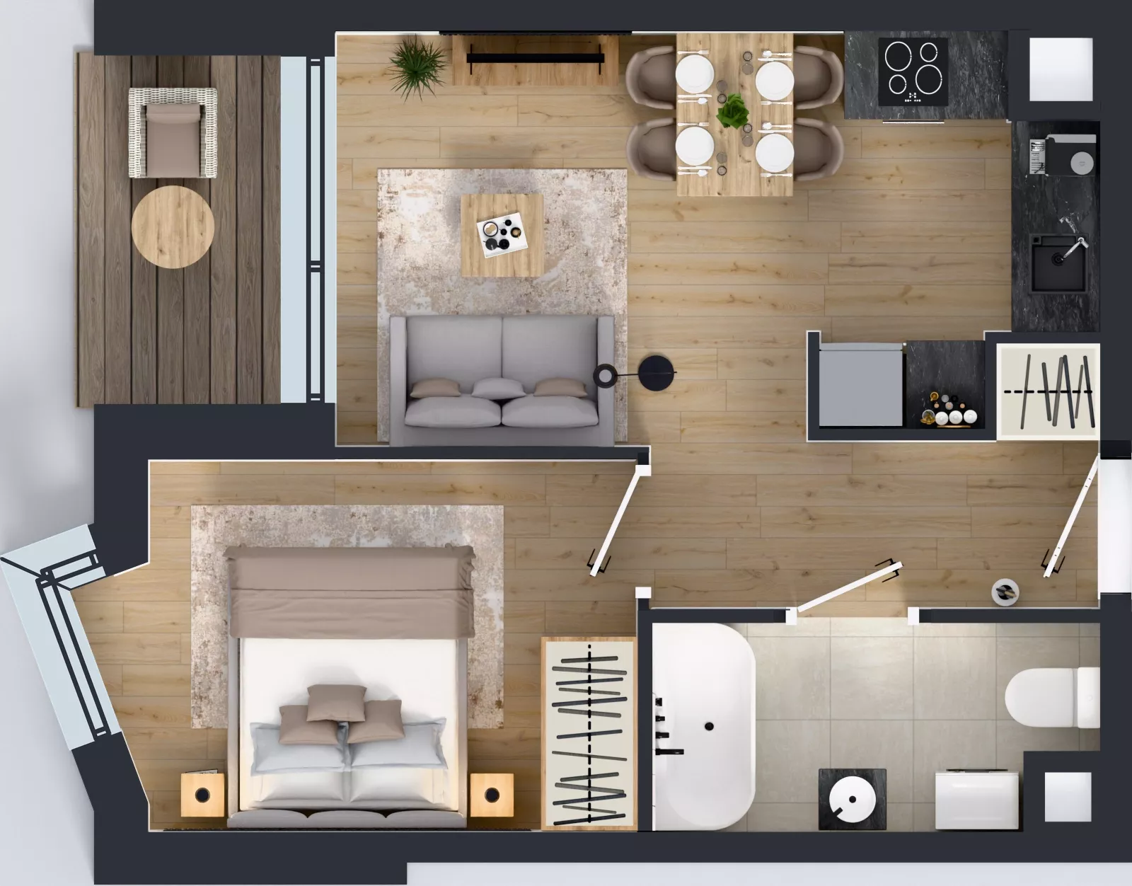 2 pokoje, mieszkanie 34,38 m², piętro 1, oferta nr II/201, Miasteczko Nova Fala 2, Gdynia, Cisowa, ul. Morska 254-262